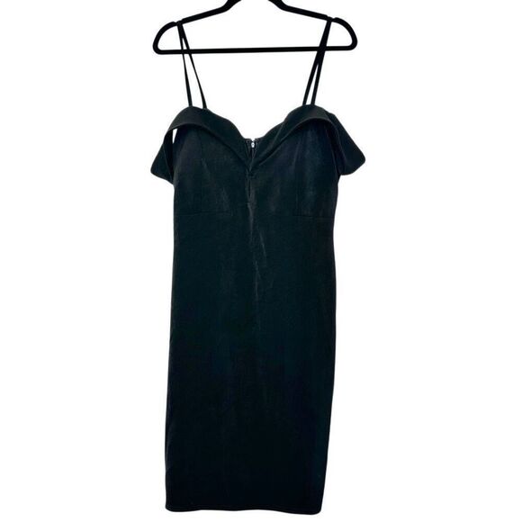 Leith Microsuede Off The Shoulder Lined Shift Dress Black Size Large - Picture 4 of 5